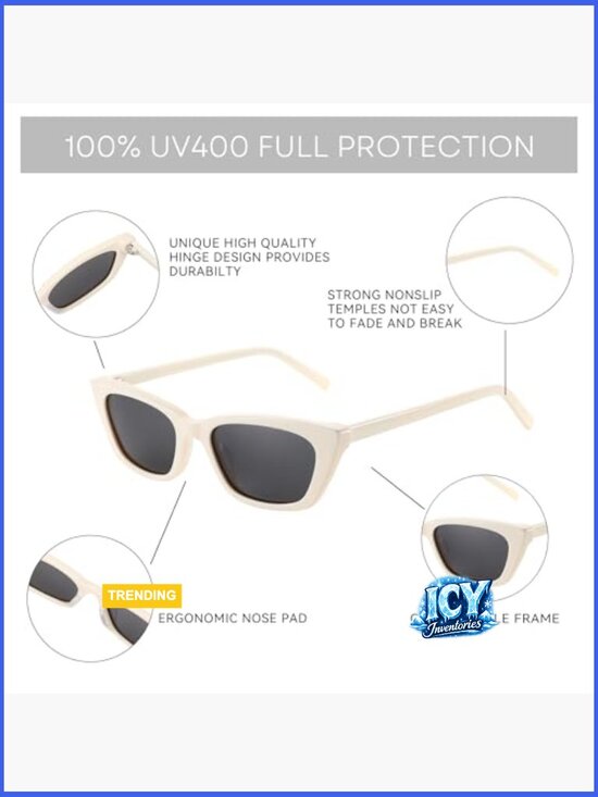 Polarized Cat Eye Sunglasses for Women UV400 Protection Retro Narrow Shades main image 4
